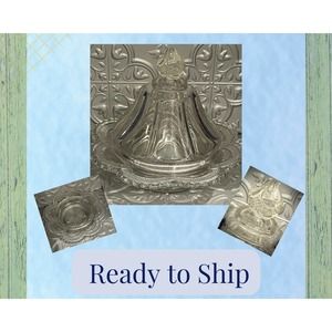 Classic Round Galway Clear Glass Butter Dish with Delicate Scalloped Edge